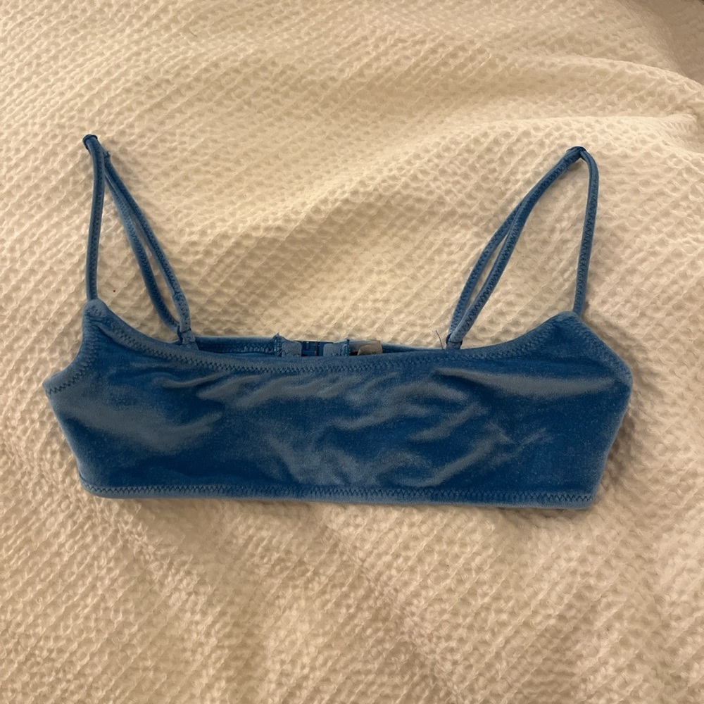 blue velvet triangl bikini
